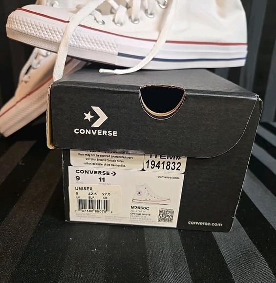 Unisex Converse Chuck Taylor All Star Hi Top Sneakers Men US 9 Women US 11 White - Picture 2 of 9